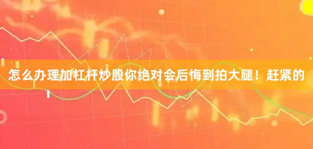 怎么办理加杠杆炒股你绝对会后悔到拍大腿！赶紧的